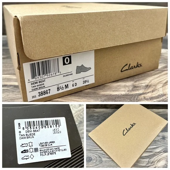 NIB Clarks Demi Beat Slip On Ankle Boots Booties Tan Brown Suede 8.5M 39.5 - Picture 12 of 12